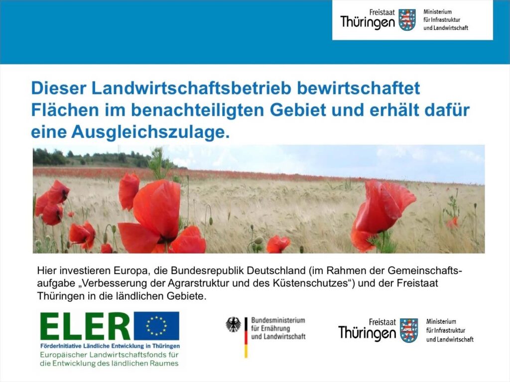 Dieser Landwirtschaftsbetrieb bewirtschaftet Flächen im benachteiligten Gebiet und erhält dafür eine Ausgleichszulage