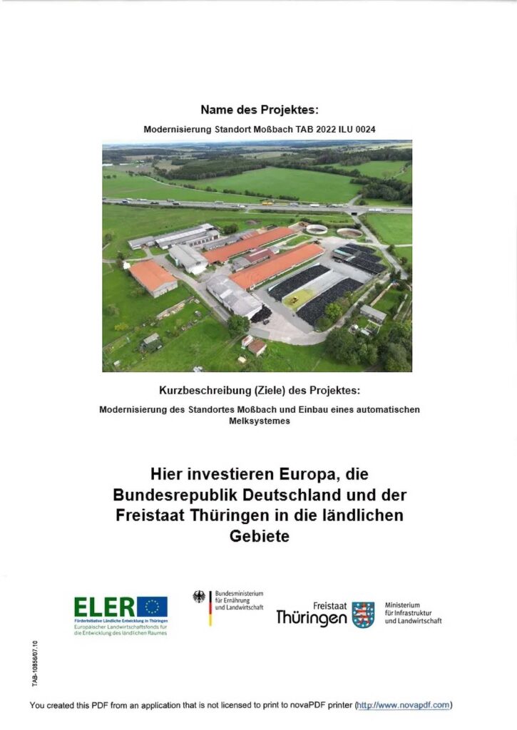 Modernisierung des Standortes Moßbach und Einbau eines automatischen Melksystemes - TAB 2022 ILU 0024