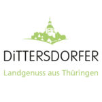 Logo von Dittersdorfer - ein stilisiertes Dorf mit dem Schriftzug Dittersdorfer Landgenus aus Thüringen darunter