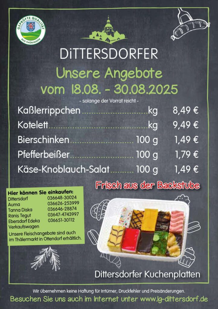 Angebotsflyer für die Zeit vom 18.08.-30.08.2025