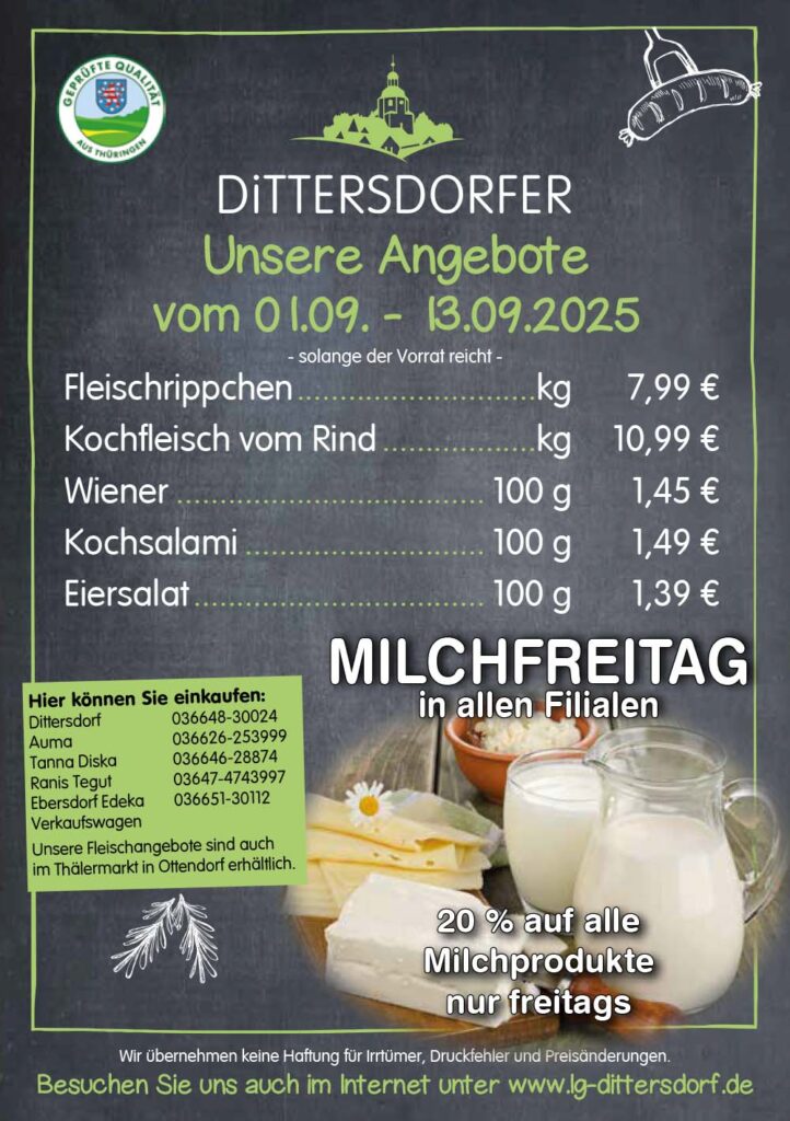 Angebotsflyer für die Zeit vom 01.09.-13.09.2025