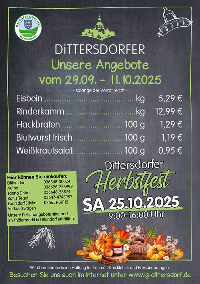 Angebotsflyer für die Zeit vom 29.09.-11.10.2025