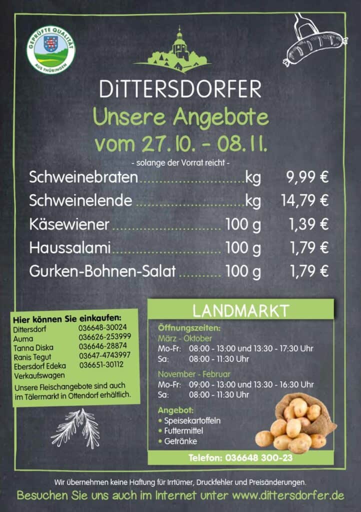 Angebotsflyer für die Zeit vom 27.10.-08.11.2025