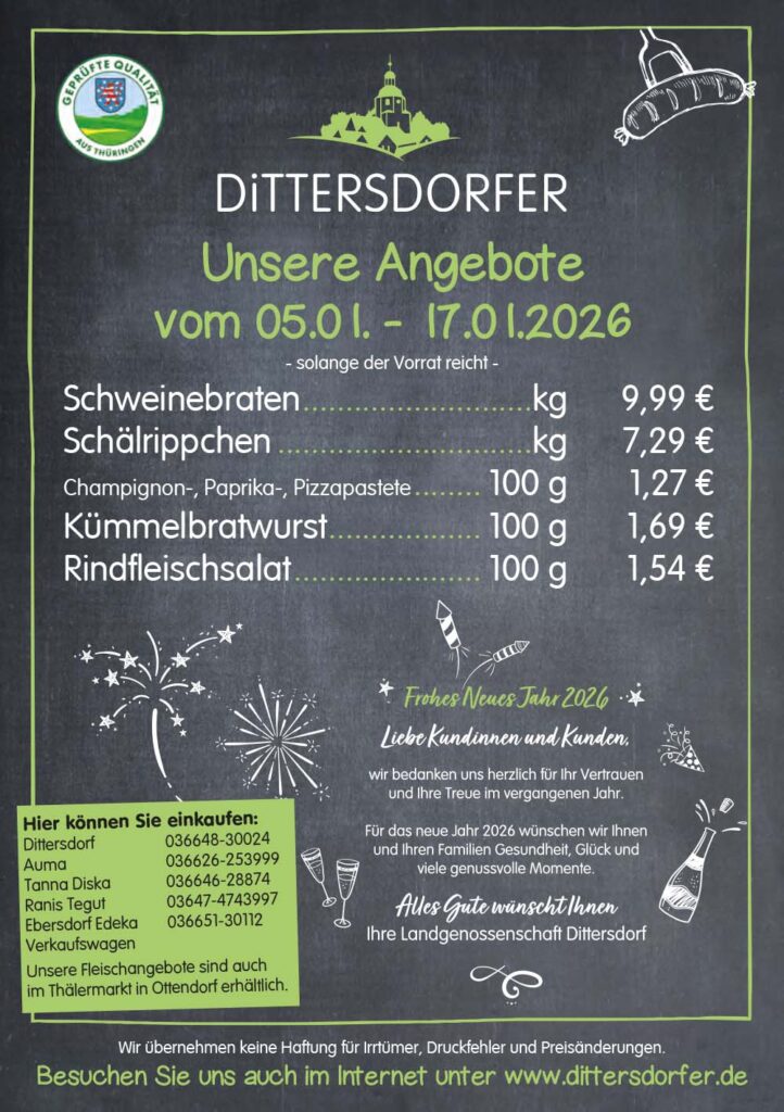 Angebotsflyer für die Zeit vom 05.01.-17.01.2026