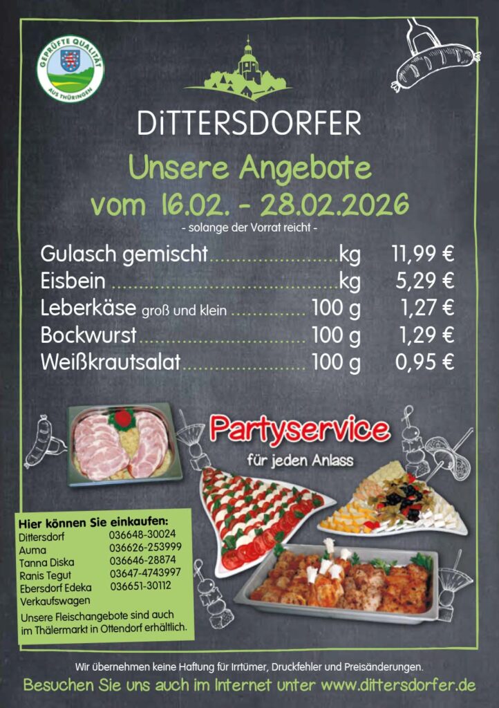 Angebotsflyer für die Zeit vom 16.-28.02.2026