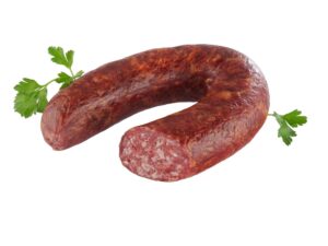 Ein Kringel Knoblauchbratwurst