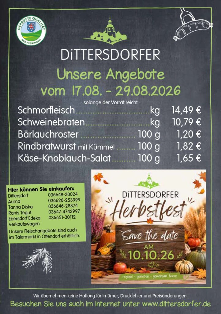 Angebotsflyer für die Zeit vom 17.-29.08.2026
