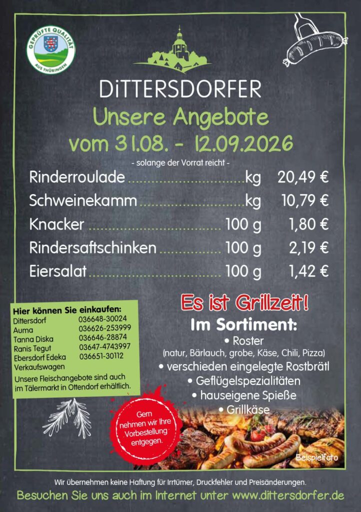 Angebotsflyer für die Zeit vom 31.08.-12.09.2026