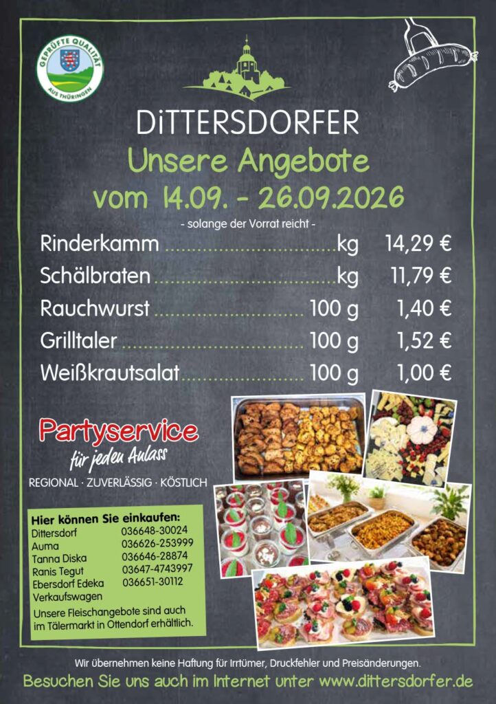 Angebotsflyer für die Zeit vom 14.-26.09.2026