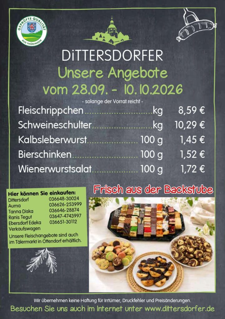 Angebotsflyer für die Zeit vom 28.09.-10.10.2026